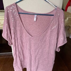 XL Pink Sequin Shirt